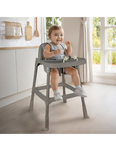 ROB-7566,Scaunel cu masuta pentru bebelusi, Stone Grey - Dolu