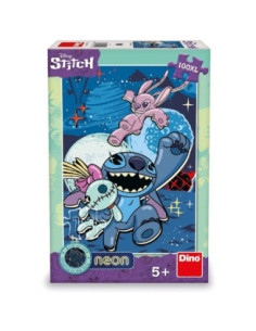 ROB-394216,Puzzle 100 piese, neon, Stitch - DINO TOYS