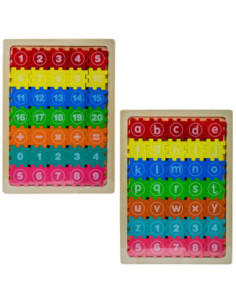 ROB-1875-04,Puzzle din lemn, Litere/Cifre, 22,5x30 cm