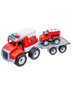 ROB-6703-11,Camion pompieri cu platforma si masinuta