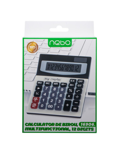 ROB-16906,Calculator de birou, multifunctional, 12 digiti - NEBO