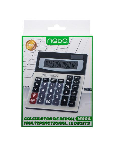 ROB-16906,Calculator de birou, multifunctional, 12 digiti - NEBO