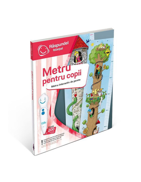 ROB-86334,Raspundel istetel, Carte metru pentru copii, ALBI - Blackfire