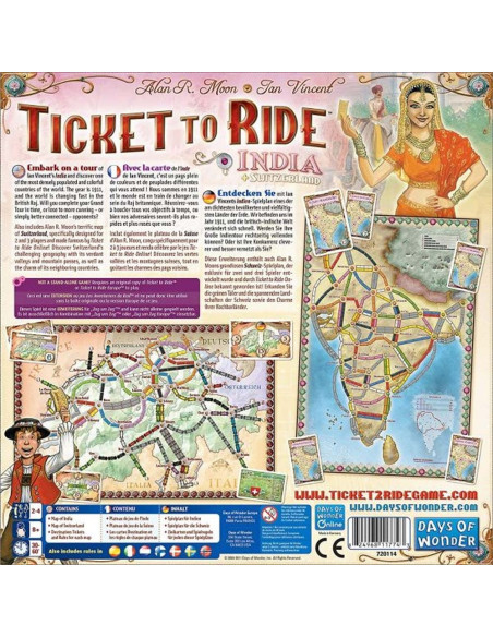 ROB-720114,Joc de societate - Ticket to ride Map collection India & Swiss, limba engleza Asmodee - Blackfire