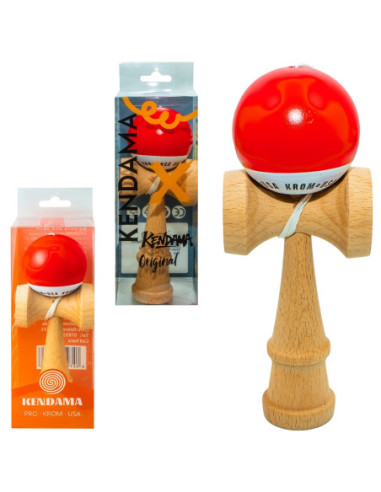ROB-88280/Rosu,Kendama din lemn PKU, Rosu