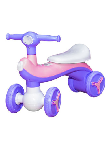 S-QLJ518/Roz,Bicicleta fara pedale, cu 4 roti, Roz