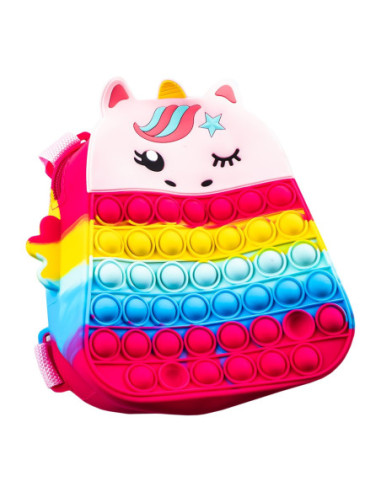 ROB-2714-4,Rucsac antistres pentru copii, din silicon, Unicorn