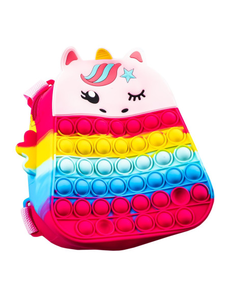 ROB-2714-4,Rucsac antistres pentru copii, din silicon, Unicorn