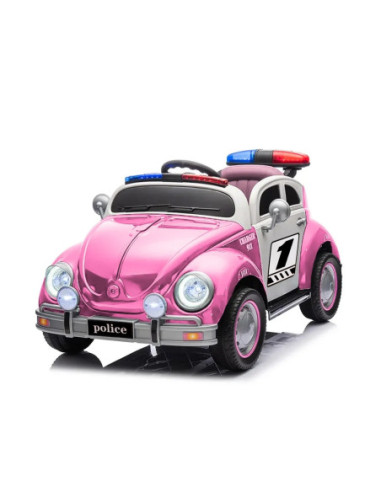 ROB-801P/Roz,Masina politie cu acumulator, 2 motoare, 12V, Roz