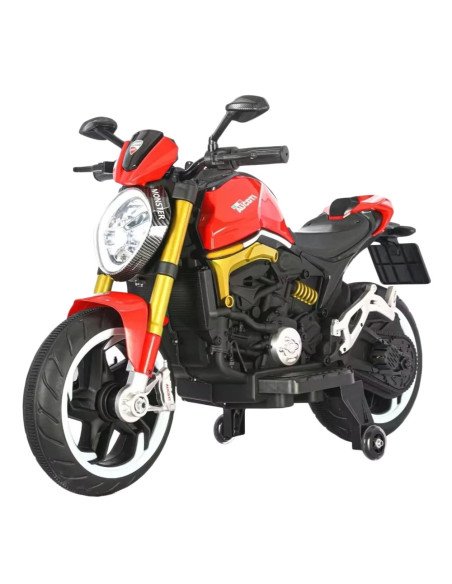MH-666/Rosu,Motocicleta cu acumulator, 1 motor, 12V, 4A, Rosu