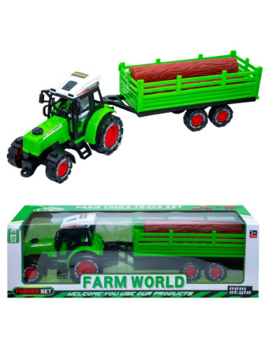 ROB-658-3A,Tractor cu frictiune + remorca cu lemne