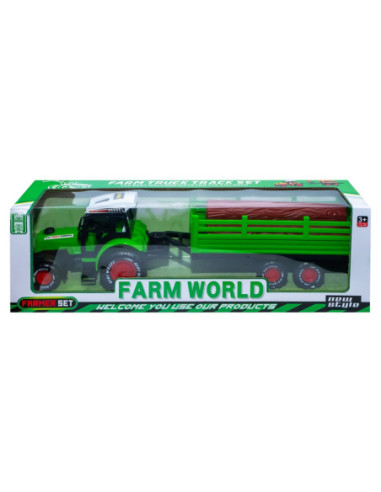 ROB-658-3A,Tractor cu frictiune + remorca cu lemne