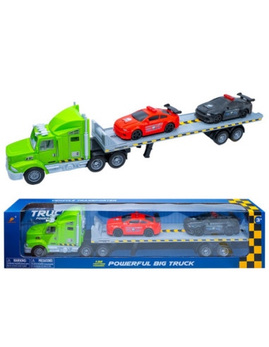 PY899E-3,Camion remorcare (platforma) cu frictiune + 2 masini
