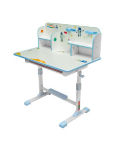 C06/Albastru,Birou + scaunel, reglabil, lemn + metal + plastic, Albastru 2