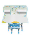 C06/Albastru,Birou + scaunel, reglabil, lemn + metal + plastic, Albastru