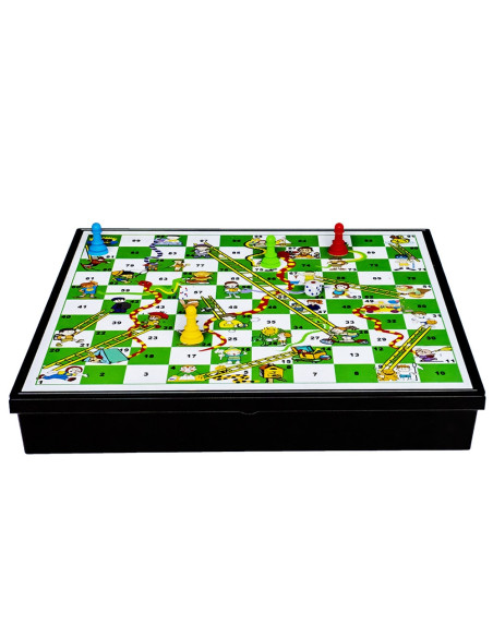 ROB-53289,Joc 4 in 1: Sah, Dame, Ludo, Serpi si scari, magnetic