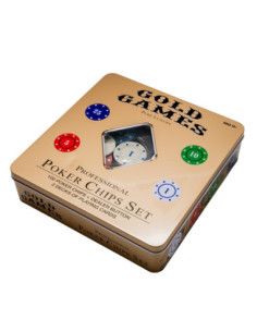 ROB-100D,Set poker: Carti + jetoane, in cutie metal 2