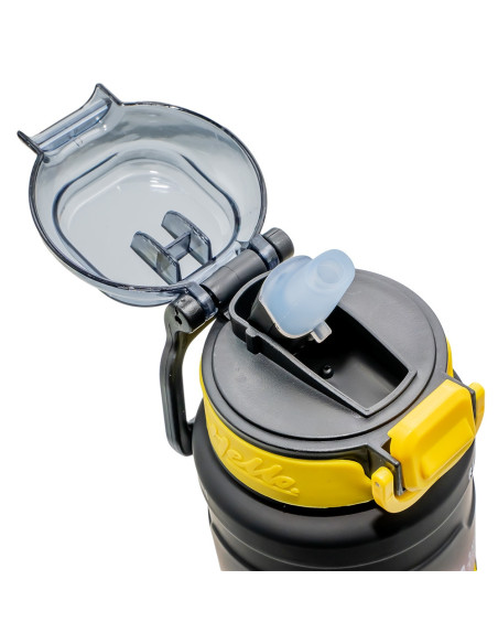 ROB-0907/Negru,Sticla apa, din plastic, cu grip, Hello, 800 ml