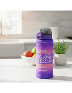ROB-0907/Mov,Sticla apa, din plastic, cu grip, Hello, 800 ml 2