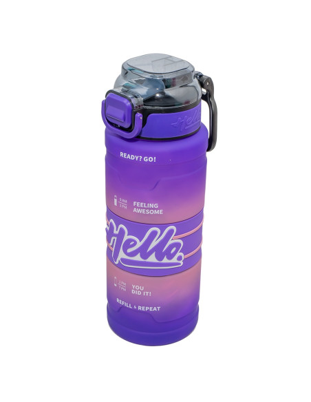 ROB-0907/Mov,Sticla apa, din plastic, cu grip, Hello, 800 ml