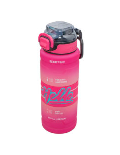 ROB-0907/Roz,Sticla apa, din plastic, cu grip, Hello, 800 ml