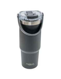 ROB-16883/Negru,Termos cu capac transparent, 900 ml - NEBO