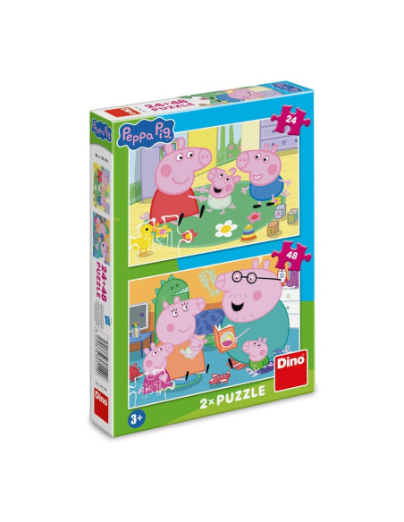 ROB-361140,Puzzle 24+48 piese, Peppa Pig: Acasa - DINO TOYS
