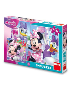 ROB-335455,Puzzle 3x55 piese, Minnie & Daisy - DINO TOYS