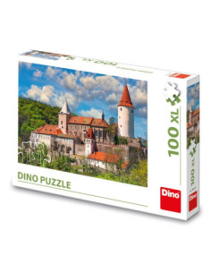 ROB-343597,Puzzle 100 piese, XL, Castelul Krivoklat - DINO TOYS