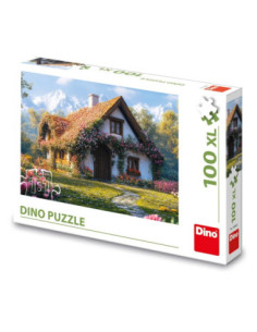 ROB-343603,Puzzle 100 piese, XL, Cabana din vale - DINO TOYS