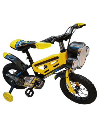 ROB-988-12/Galben,Bicicleta copii, cu lumina, nr. 12