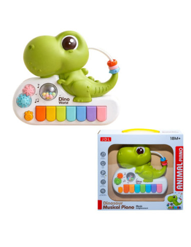 ROB-8891B/Verde,Orga pentru bebelusi, Dinozaur, cu baterii