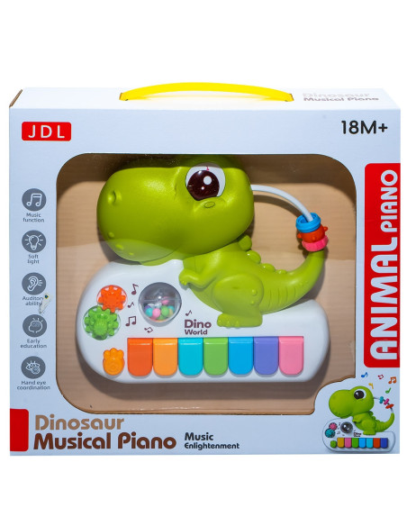 ROB-8891B/Verde,Orga pentru bebelusi, Dinozaur, cu baterii