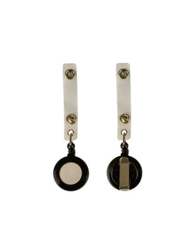 SD-4026/NEGRU-25,Clip din plastic cu fir retractabil pentru portecuson NEGRU - Set 25