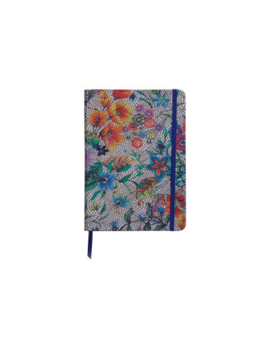 SD-CAI248/MULTICOLOREDFLOWERS,Notebook coperta moale piele, A5, 144 pagini, Celeste MULTICOLOREDFLOWERS
