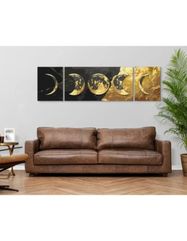LW7000,Pictura pe numere (culori acrilice metalizate) 40x150 cm Fazele Lunii LW7000