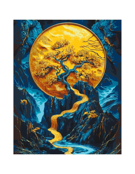 Pictura pe numere cu sasiu (culori acrilice metalizate) 40x50 cm LW3411