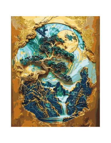 LW3406,Pictura pe numere cu sasiu (culori acrilice metalizate) 40x50 cm LW3406