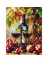 KHO5705,Pictura pe numere cu sasiu Peisaje Atmosfera de toamna (vin rosu) 30x40 cm KHO5705
