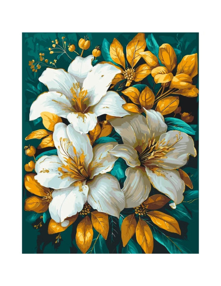 Pictura pe numere cu sasiu si set de culori acrilice metalizate, 40x50 cm, LW3338