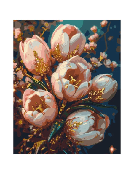 Pictura pe numere cu sasiu (culori acrilice metalizate) 40x50 cm LW3304