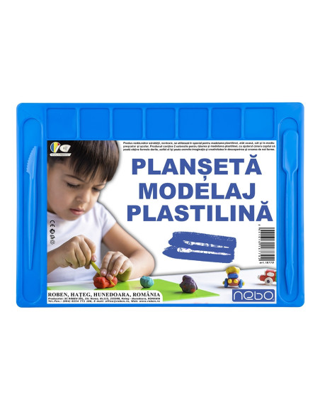 ROB-16779/Albastru,Planseta modelaj cu accesorii 28x20 cm - NEBO