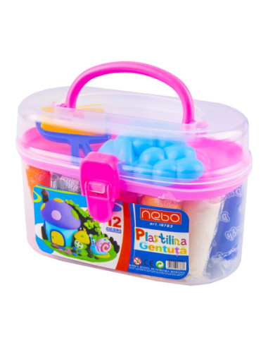 ROB-16783,Plastilina 12 culori/gentuta + accesorii - NEBO