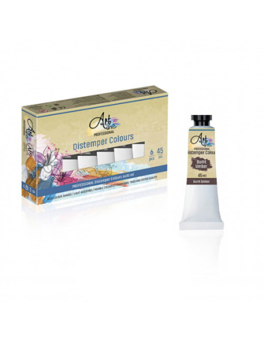 ART038,Tempera Art, BURNT UMBER, 45ml, 6 buc/set - ARTLINE