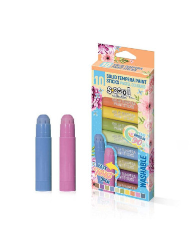 SC1690,Creioane tempera, culori pastel, 10 cul/set - S-COOL