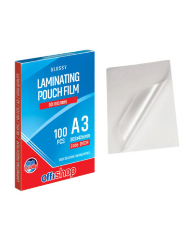 OF539,Folie laminare A3, 80mic, 100 buc/top - OFFISHOP