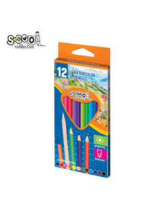 SC2748,Creioane color acuarele, 12 buc/set - S-COOL