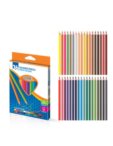 SC2747,Creioane color triunghiulare, pastel, 36 culori/set - S-COOL