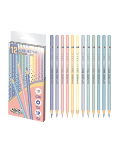SC2591,Creioane color, Crystal Candy, 12 cul/set - S-COOL