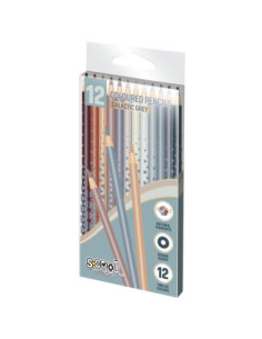 SC2590,Creioane color, Galactic Gray, 12 cul/set - S-COOL 2